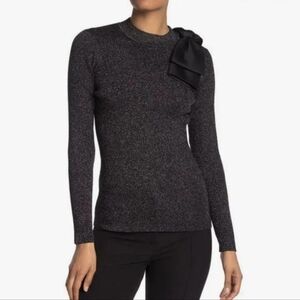 Like New Ted Baker London Metallic Brown Sweater with Black bow detail size 3--